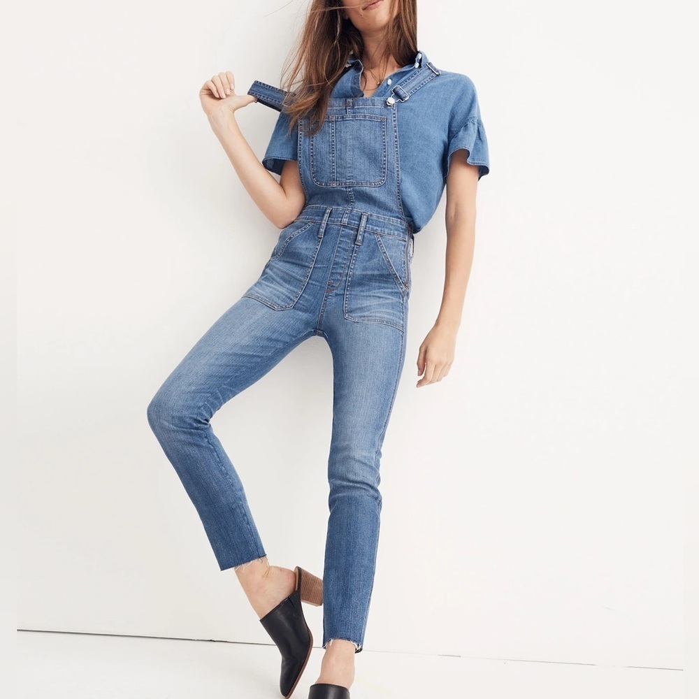 Madewell Stretch Overalls in Kemp Wash XXS